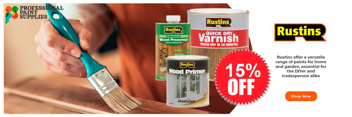 15% off Rustins range of paints, varnishes, and wood treatments!