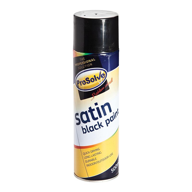 Prosolve Acrylic Satin Black Spray Paint - 12 x 500ml