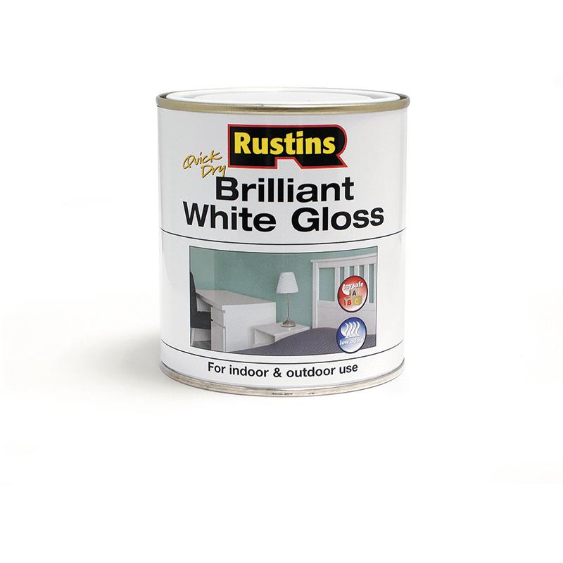 Rustins Quick Dry White Gloss Paint