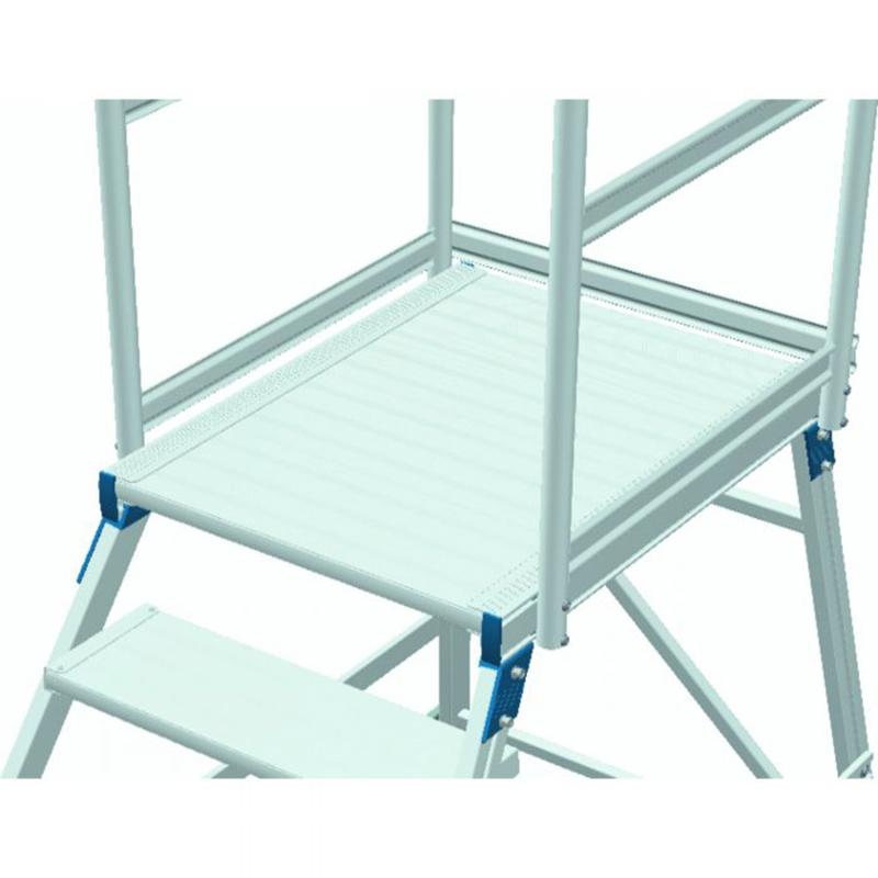 Zarges Mobile Access Steps with Platform, Single-Sided Access, with Aluminium Treads and Platform