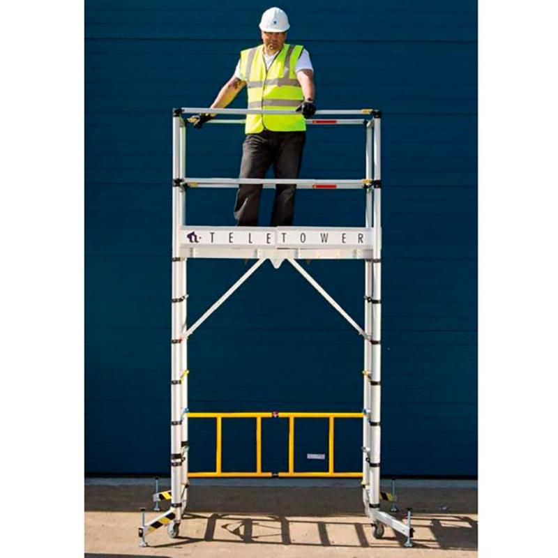 Zarges Teletower Aluminium Telescopic Scaffold Tower with Toeboards
